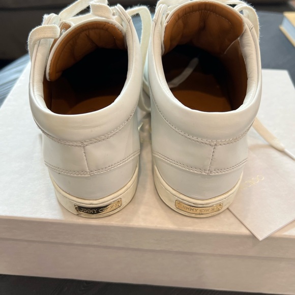Jimmy Choo Miami White Leather Logo Tag Nneakers - Picture 11 of 16